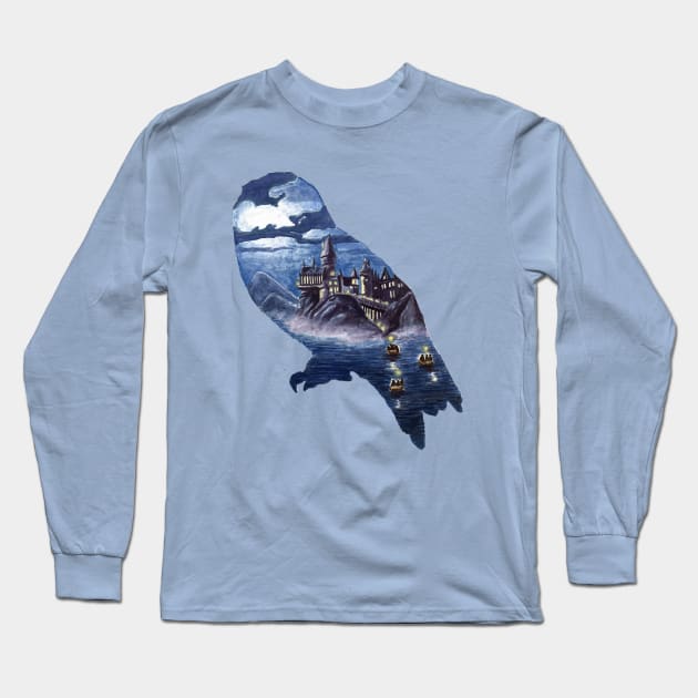 Owl Castle Long Sleeve T-Shirt by CrowleyCreations